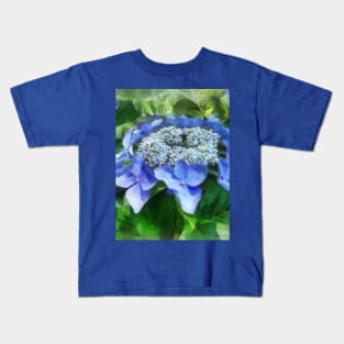 Blue Lace Cap Hydrangea Let's Dance Starlight Kids T-Shirt